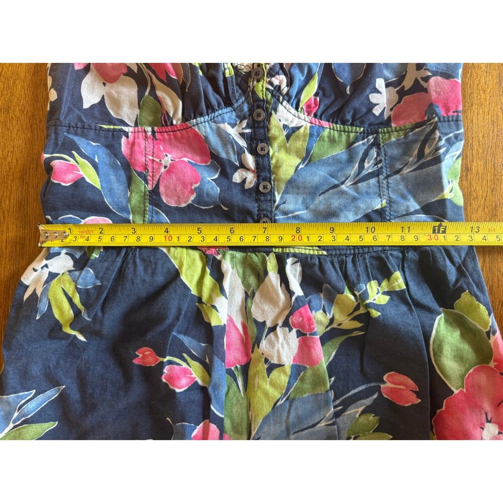 100% Cotton Hollister Floral Mini Dress S Smocked Y2K 2000s Sundress Cottagecore - Picture 7 of 11